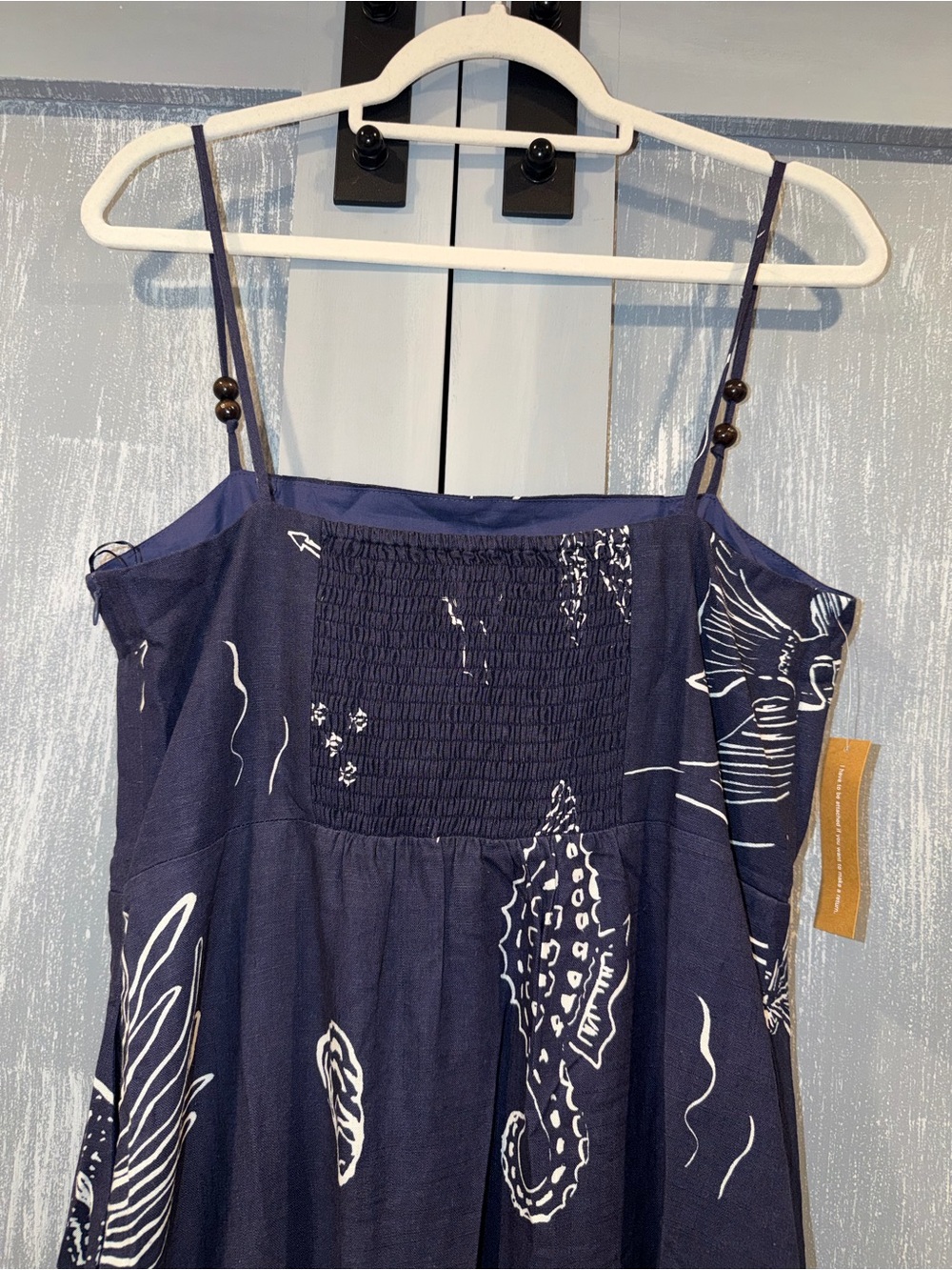 Few Moda Zali Navy Printed Linen Blend Maxi Dress – Size 10 NWT - Picture 11 of 12